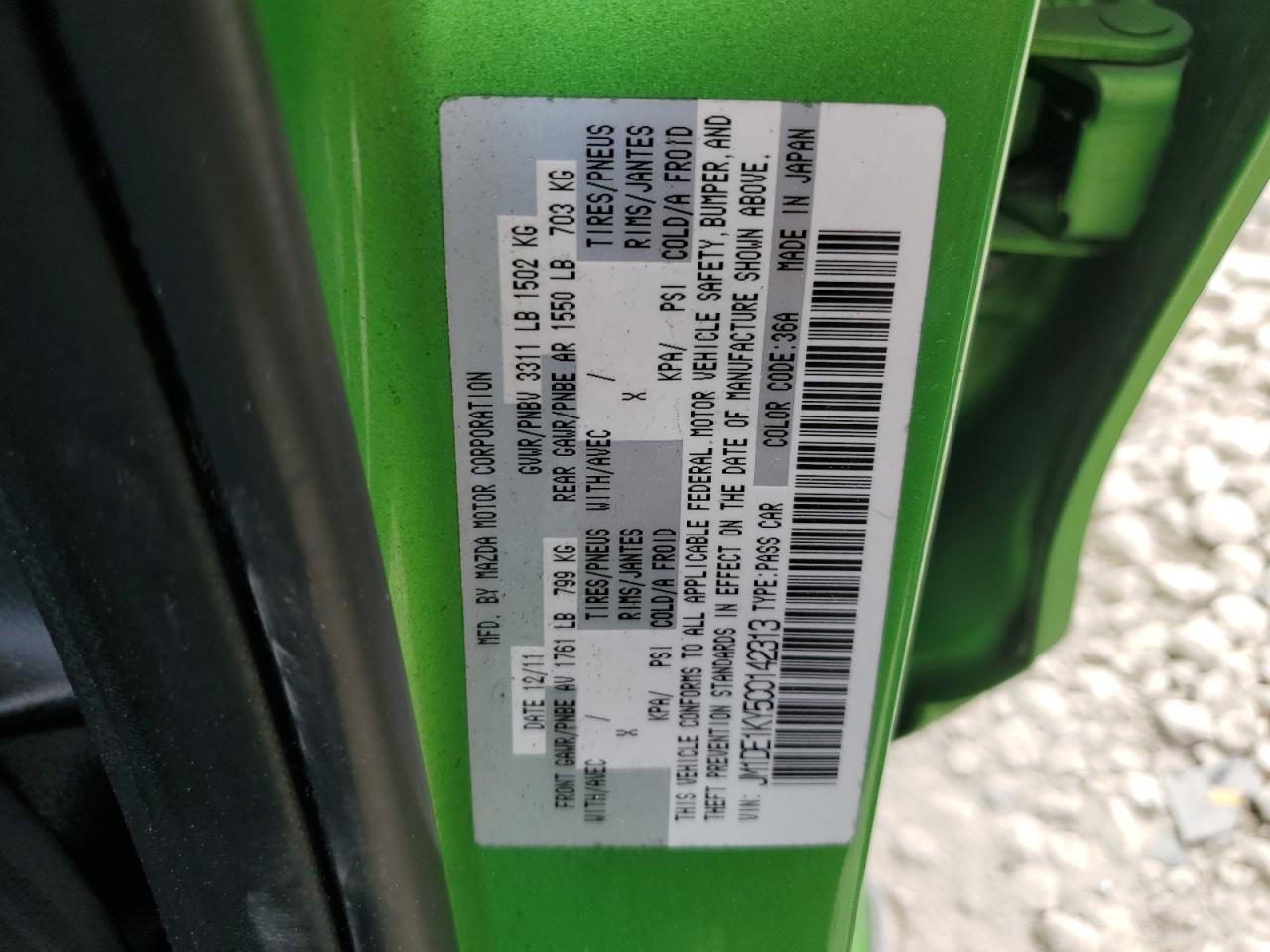 2012 Mazda Mazda2 VIN: JM1DE1KY5C0142313 Lot: 61554424