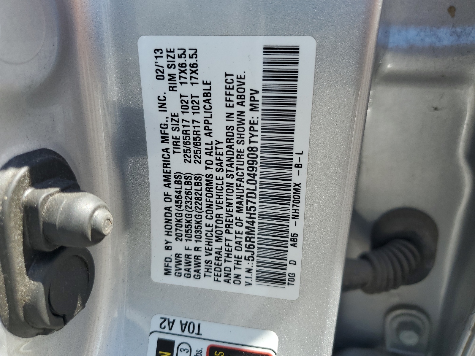 5J6RM4H57DL049908 2013 Honda Cr-V Ex