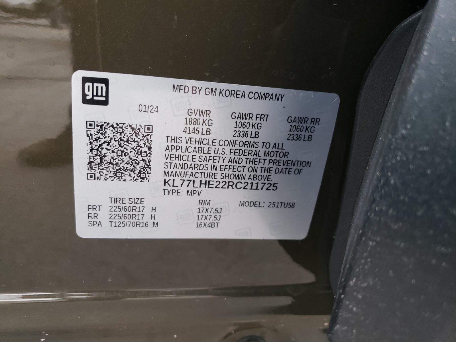 KL77LHE22RC211725 2024 Chevrolet Trax 1Lt