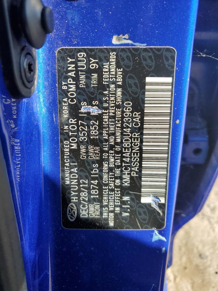 2013 Hyundai Accent Gls VIN: KMHCT4AE8DU423960 Lot: 63190984