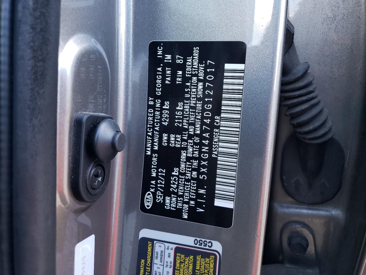 2013 Kia Optima Ex VIN: 5XXGN4A74DG127017 Lot: 62293884