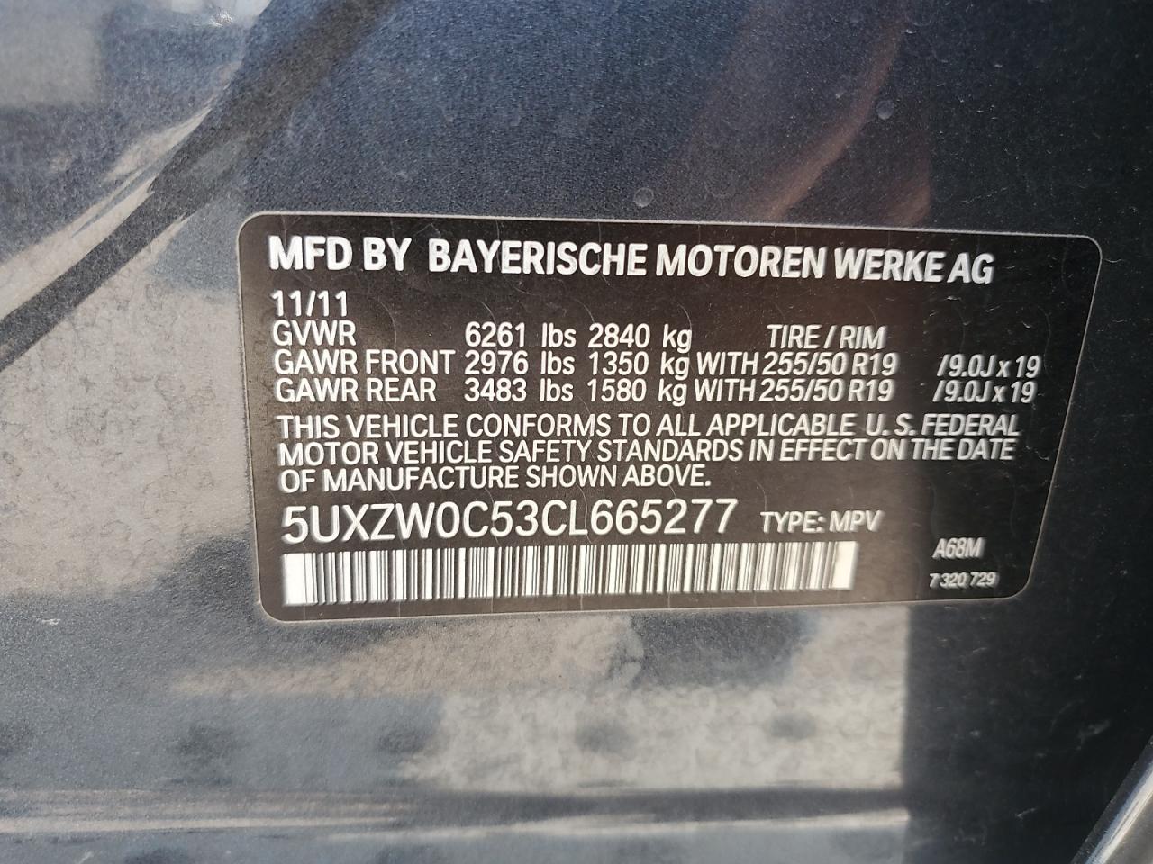 5UXZW0C53CL665277 2012 BMW X5 xDrive35D