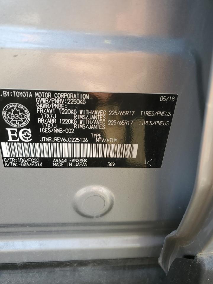 2018 Toyota Rav4 Hv Le VIN: JTMRJREV6JD225126 Lot: 61400114