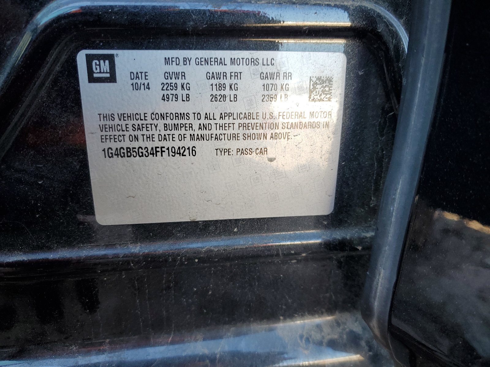 1G4GB5G34FF194216 2015 Buick Lacrosse