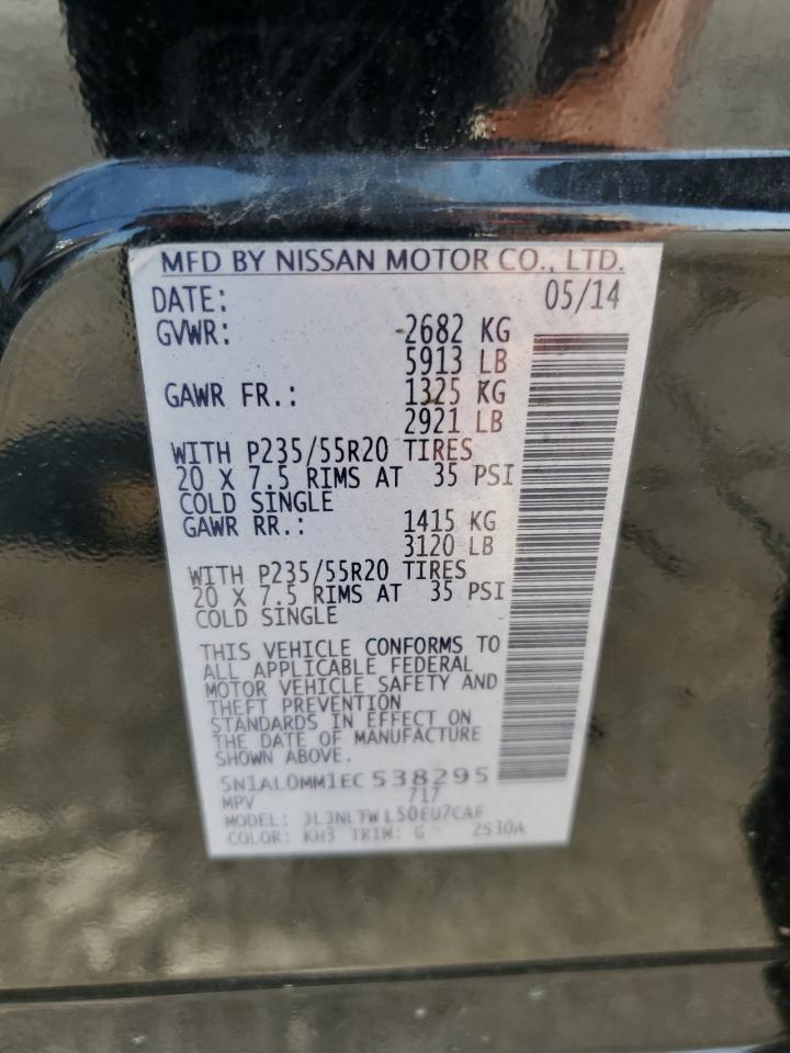 2014 Infiniti Qx60 VIN: 5N1AL0MM1EC538295 Lot: 64561374