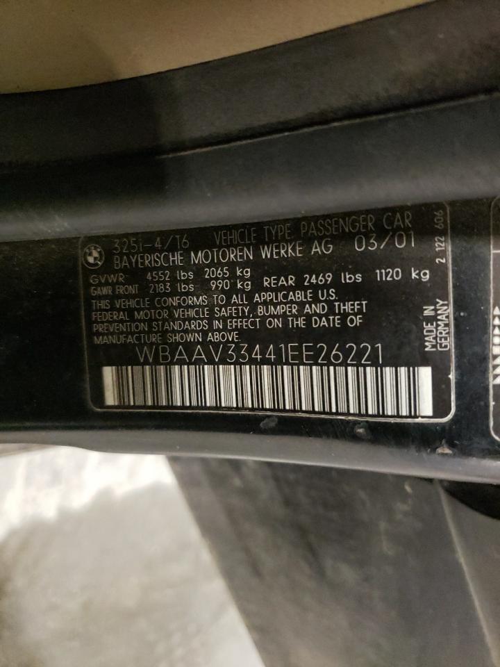 2001 BMW 325 I VIN: WBAAV33441EE26221 Lot: 64071444