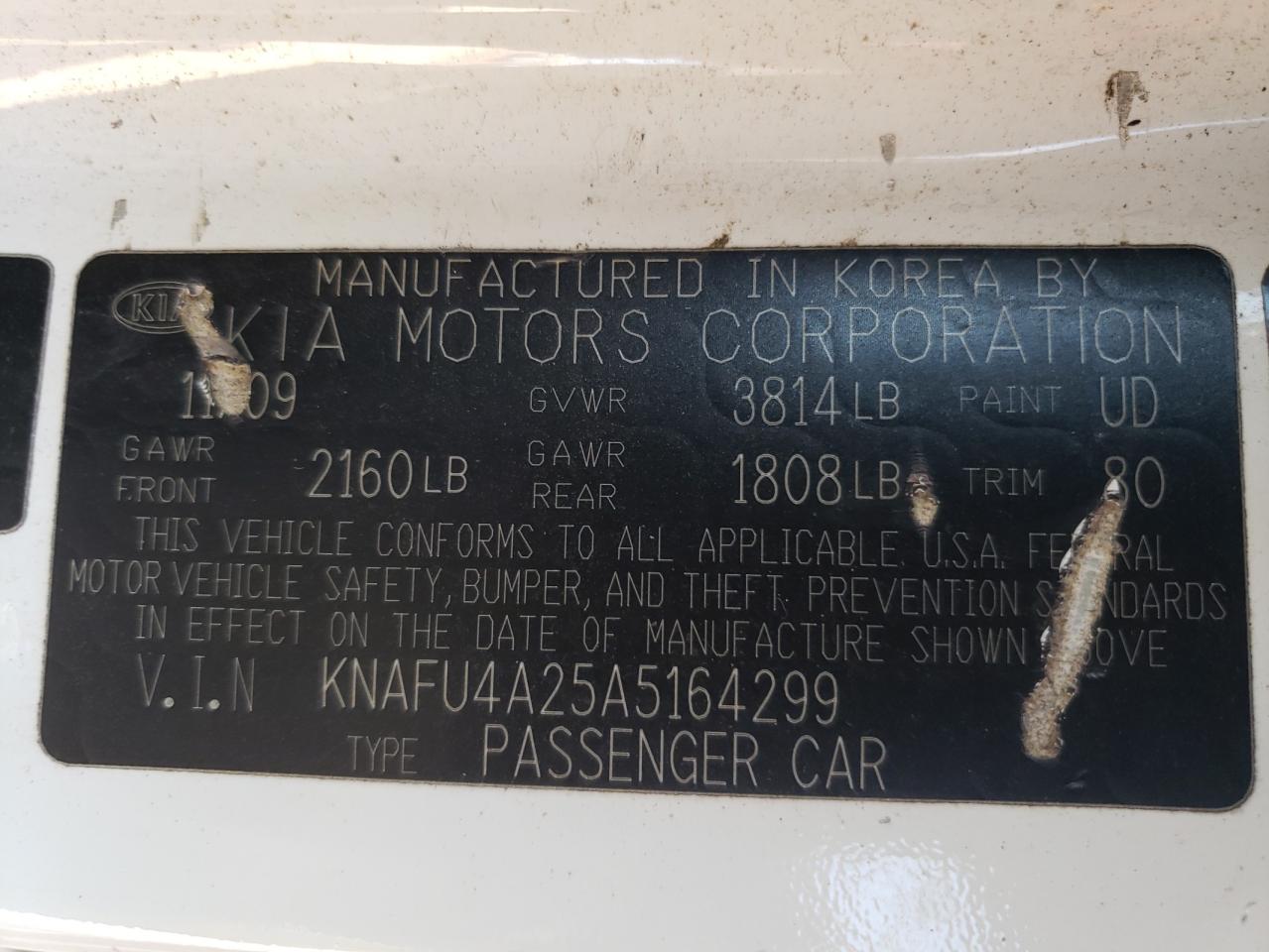 2010 Kia Forte Ex VIN: KNAFU4A25A5164299 Lot: 62363214