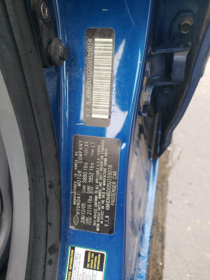 2005 Hyundai Elantra Gls VIN: KMHDN46D05U159018 Lot: 63647804