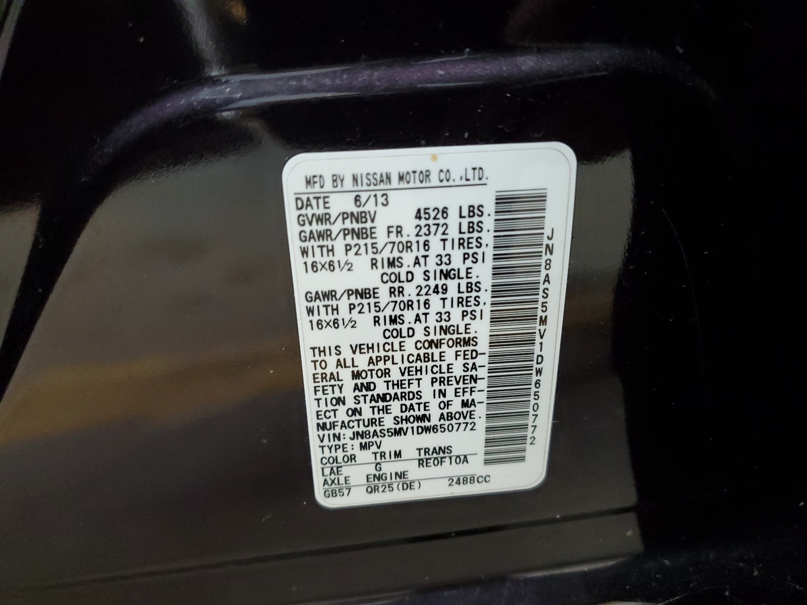 JN8AS5MV1DW650772 2013 Nissan Rogue S