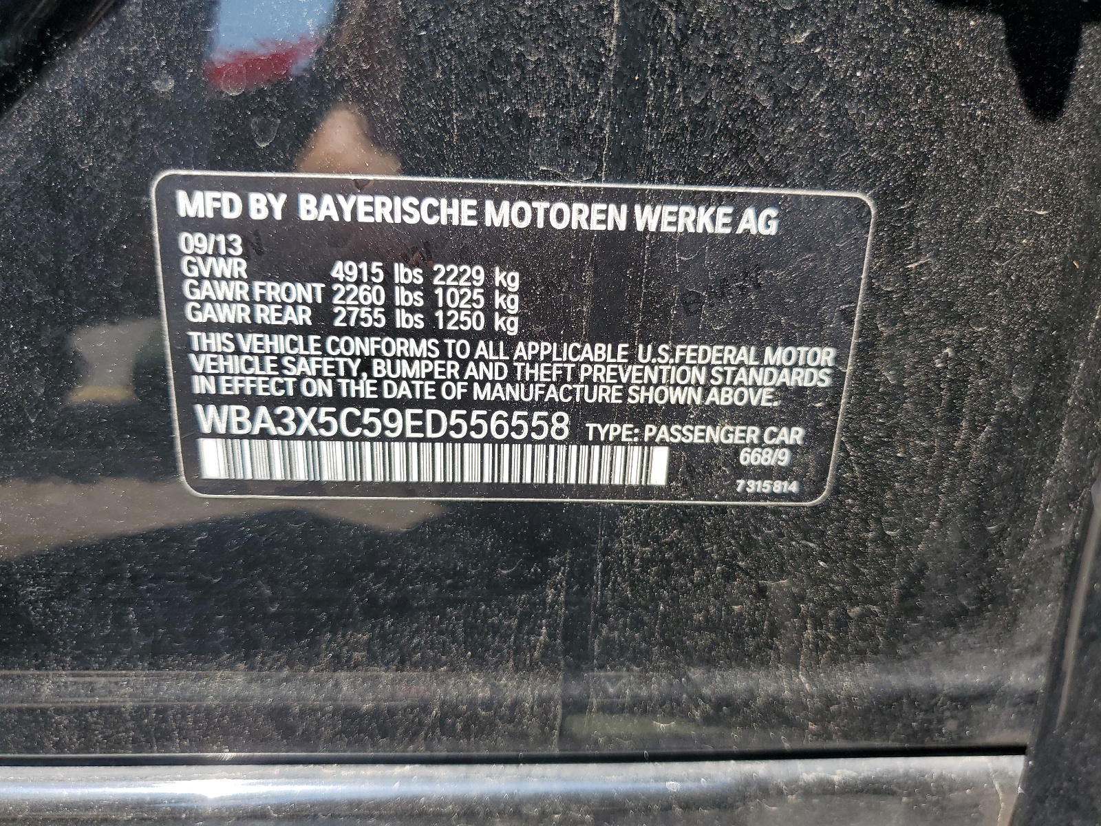 WBA3X5C59ED556558 2014 BMW 328 Xigt