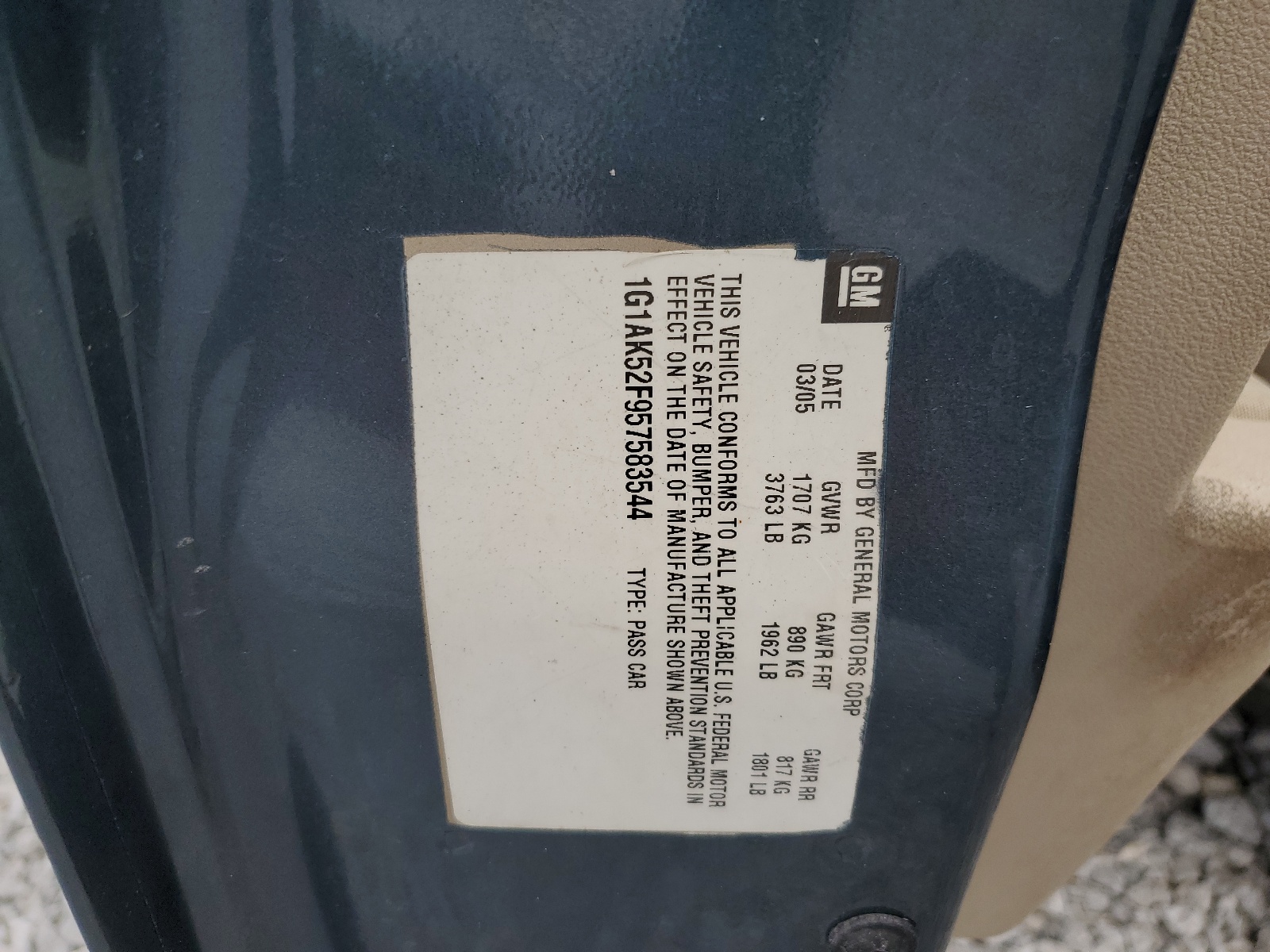 1G1AK52F857569991 2005 Chevrolet Cobalt