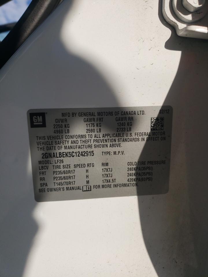 2012 Chevrolet Equinox Ls VIN: 2GNALBEK5C1242915 Lot: 64033304