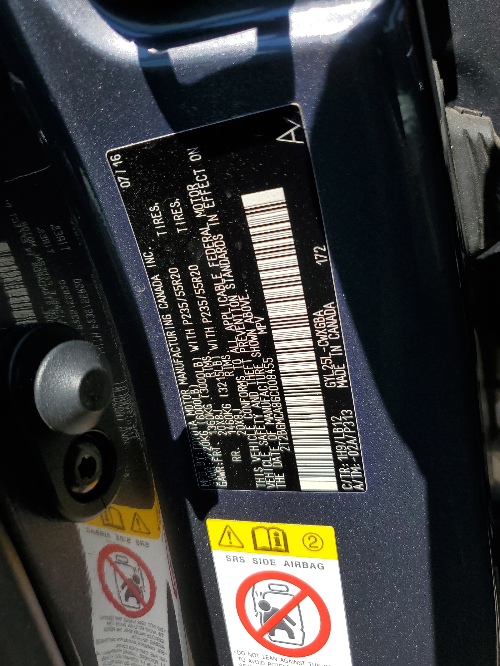 2T2BGMCA8GC008455 2016 Lexus Rx 450H Base