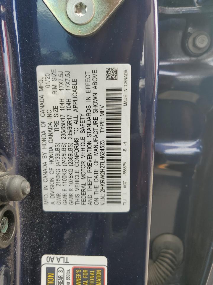 2020 Honda Cr-V Lx VIN: 2HKRW2H27LH624523 Lot: 63615374