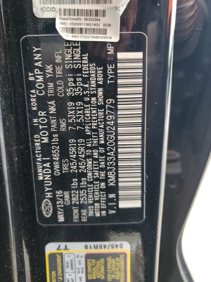 2016 Hyundai Tucson Limited VIN: KM8J33A20GU249779 Lot: 63671444