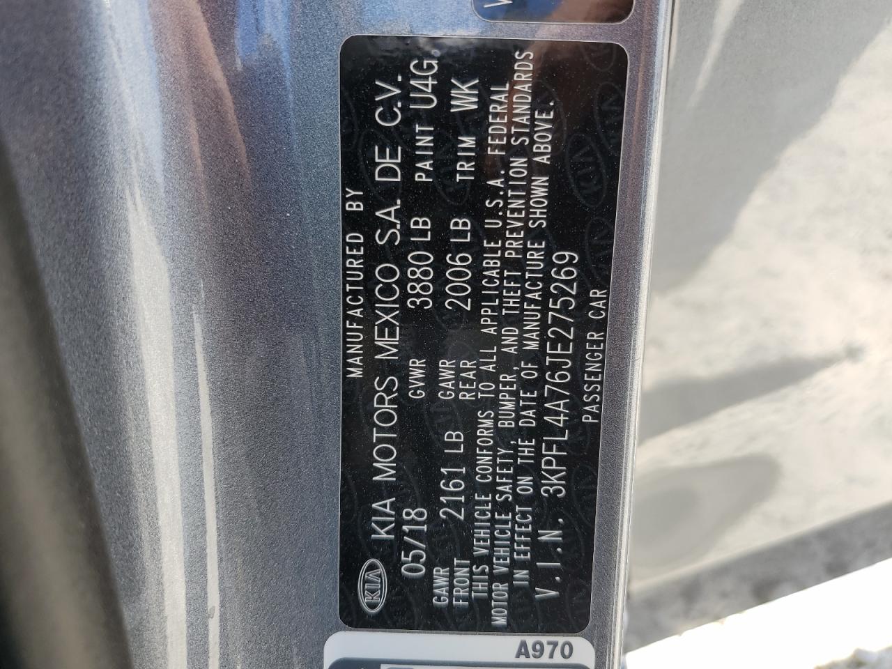 2018 Kia Forte Lx VIN: 3KPFL4A76JE275269 Lot: 62209944