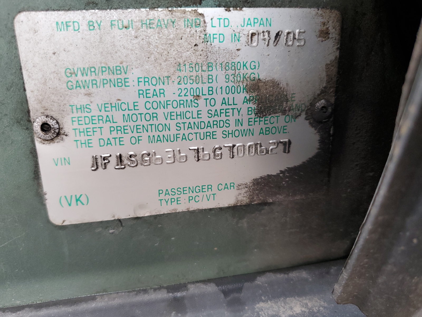 JF1SG63676G700627 2006 Subaru Forester 2.5X