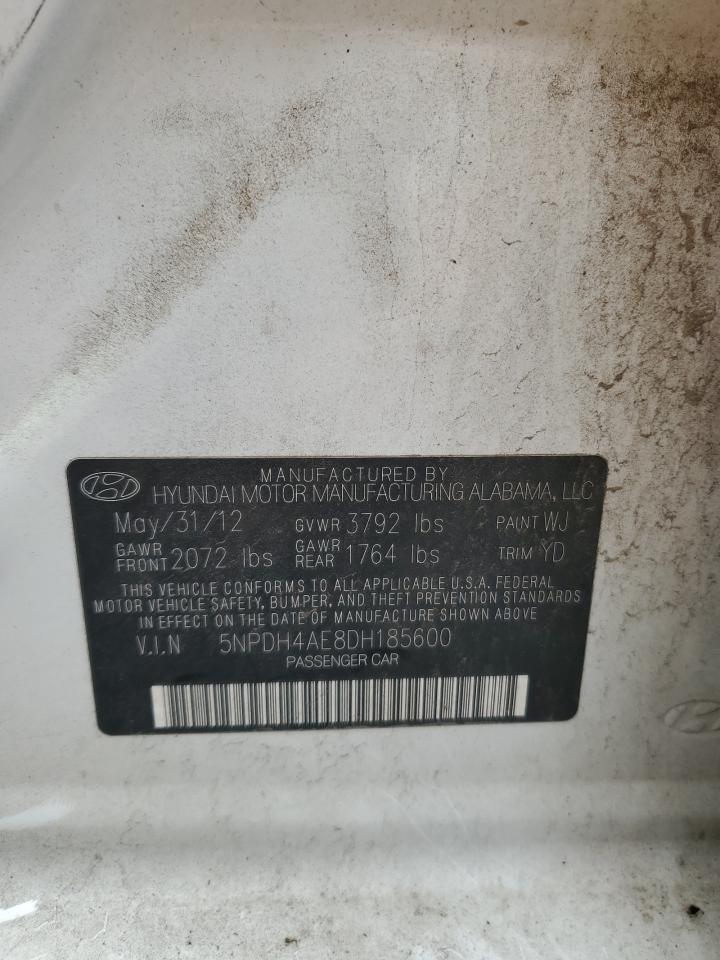 2013 Hyundai Elantra Gls VIN: 5NPDH4AE8DH185600 Lot: 63706404