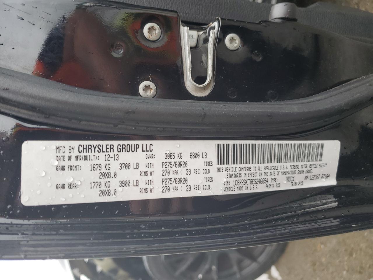 2014 Ram 1500 St VIN: 1C6RR6KT8ES246854 Lot: 63613494