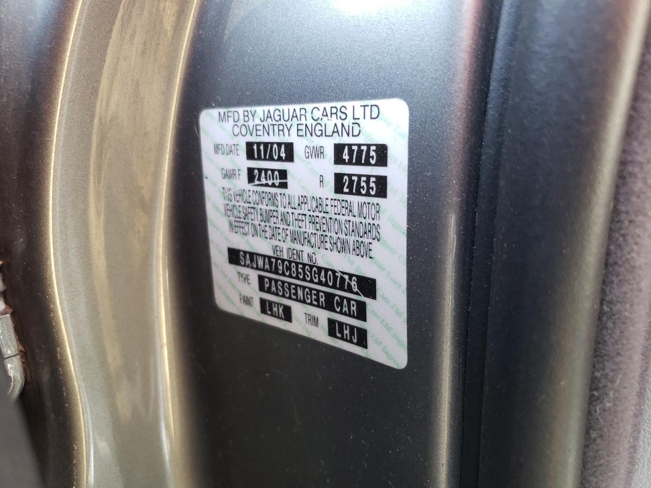 2005 Jaguar Xj8 L VIN: SAJWA79C85SG40776 Lot: 64092434