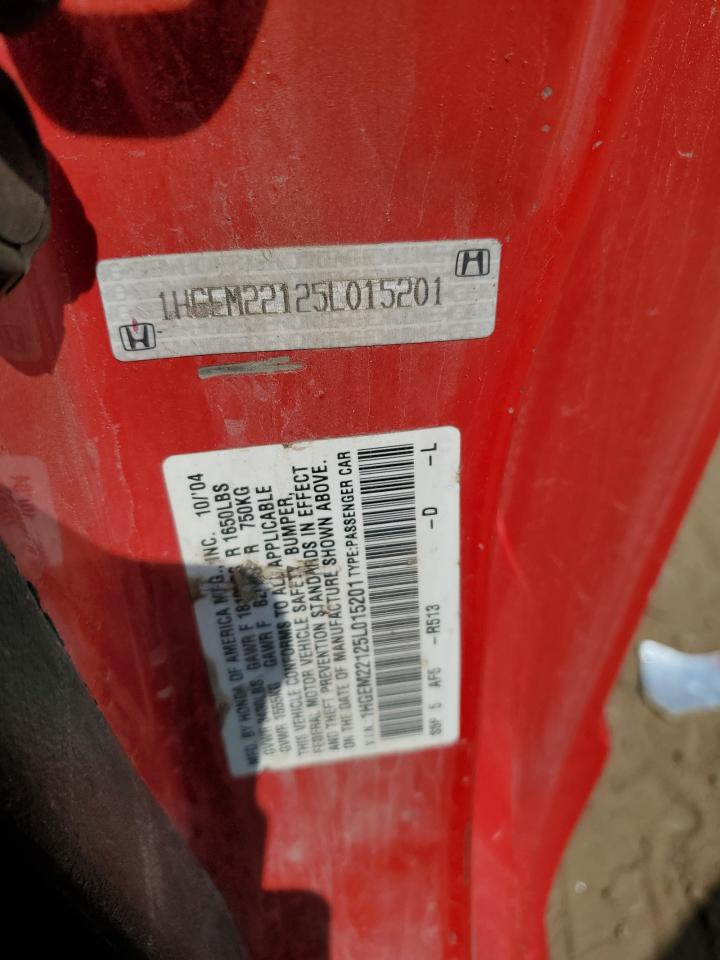 1HGEM22125L015201 2005 Honda Civic Dx Vp