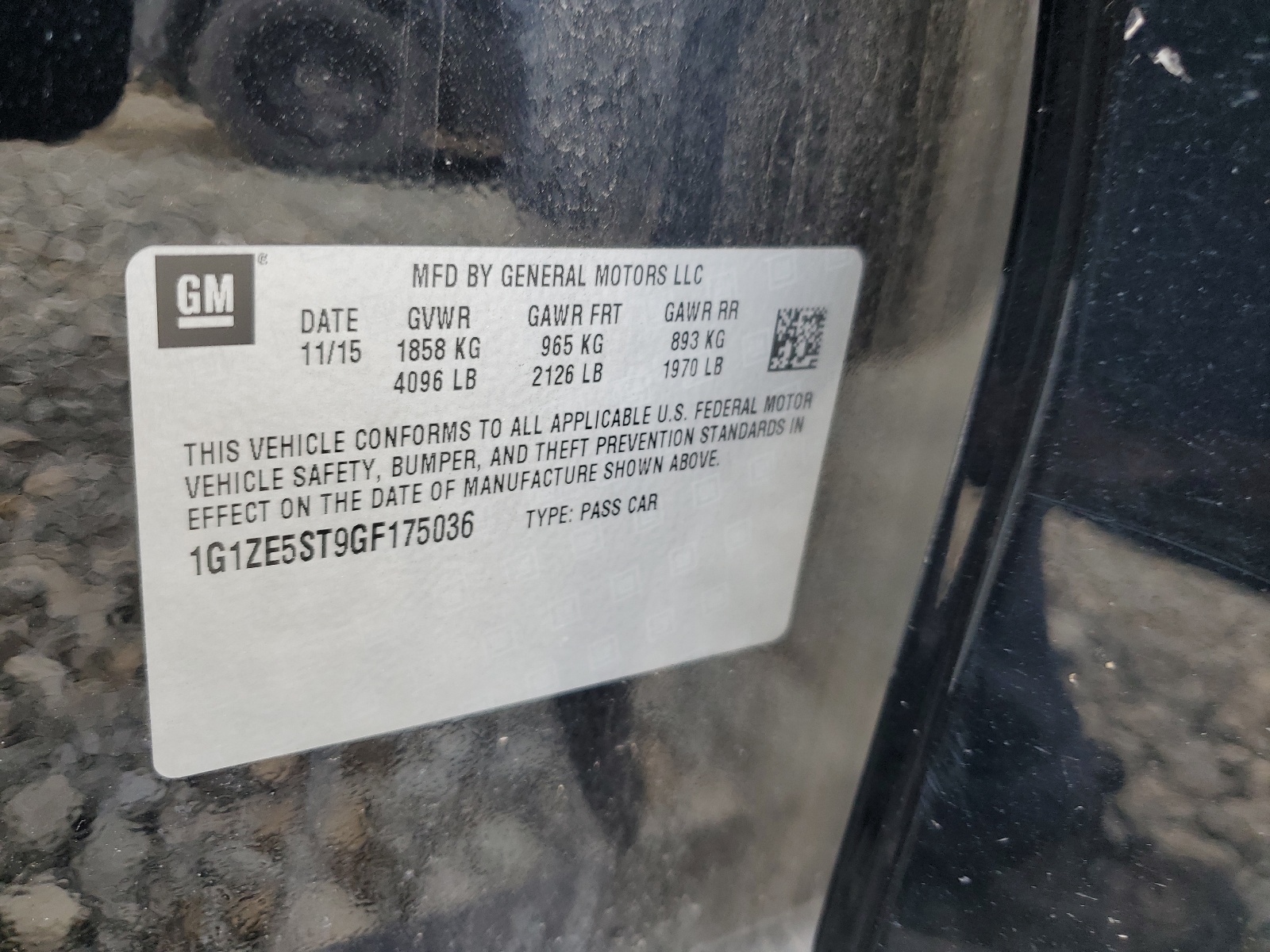 2016 Chevrolet Malibu Lt vin: 1G1ZE5ST9GF175036