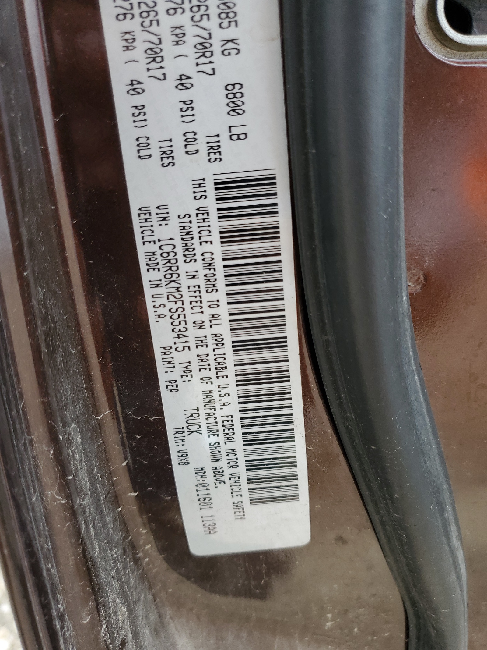 1C6RR6KM2FS553415 2015 Ram 1500 St