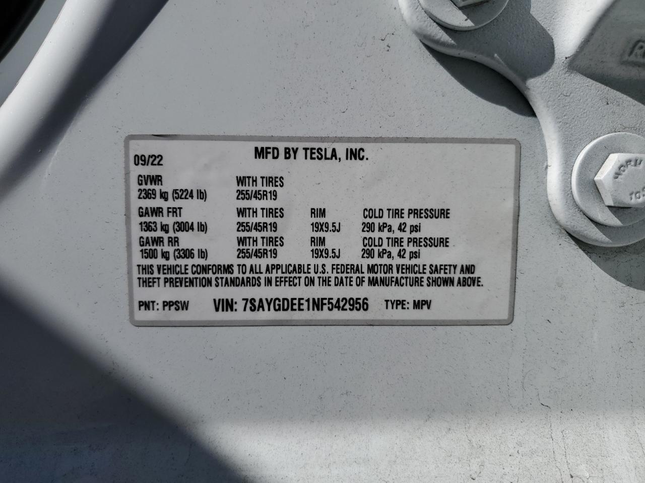 7SAYGDEE1NF542956 2022 TESLA MODEL Y - Image 13