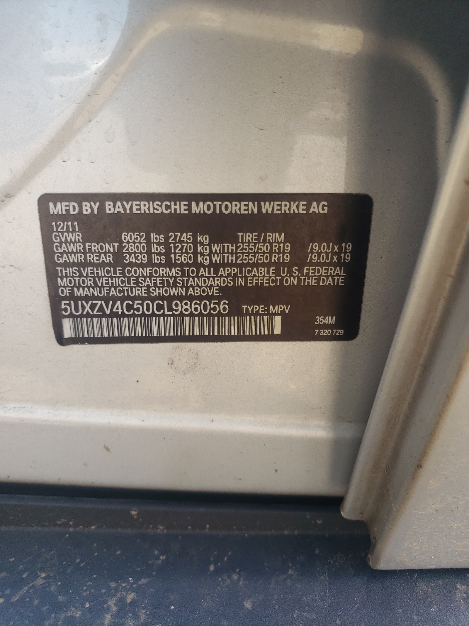 5UXZV4C50CL986056 2012 BMW X5 xDrive35I