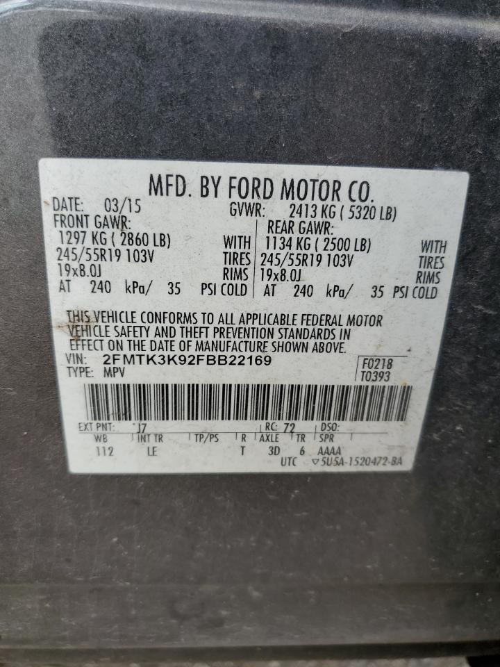 2FMTK3K92FBB22169 2015 Ford Edge Titanium