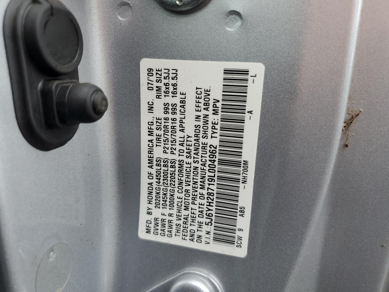 2009 Honda Element Ex VIN: 5J6YH28719L004962 Lot: 64016654