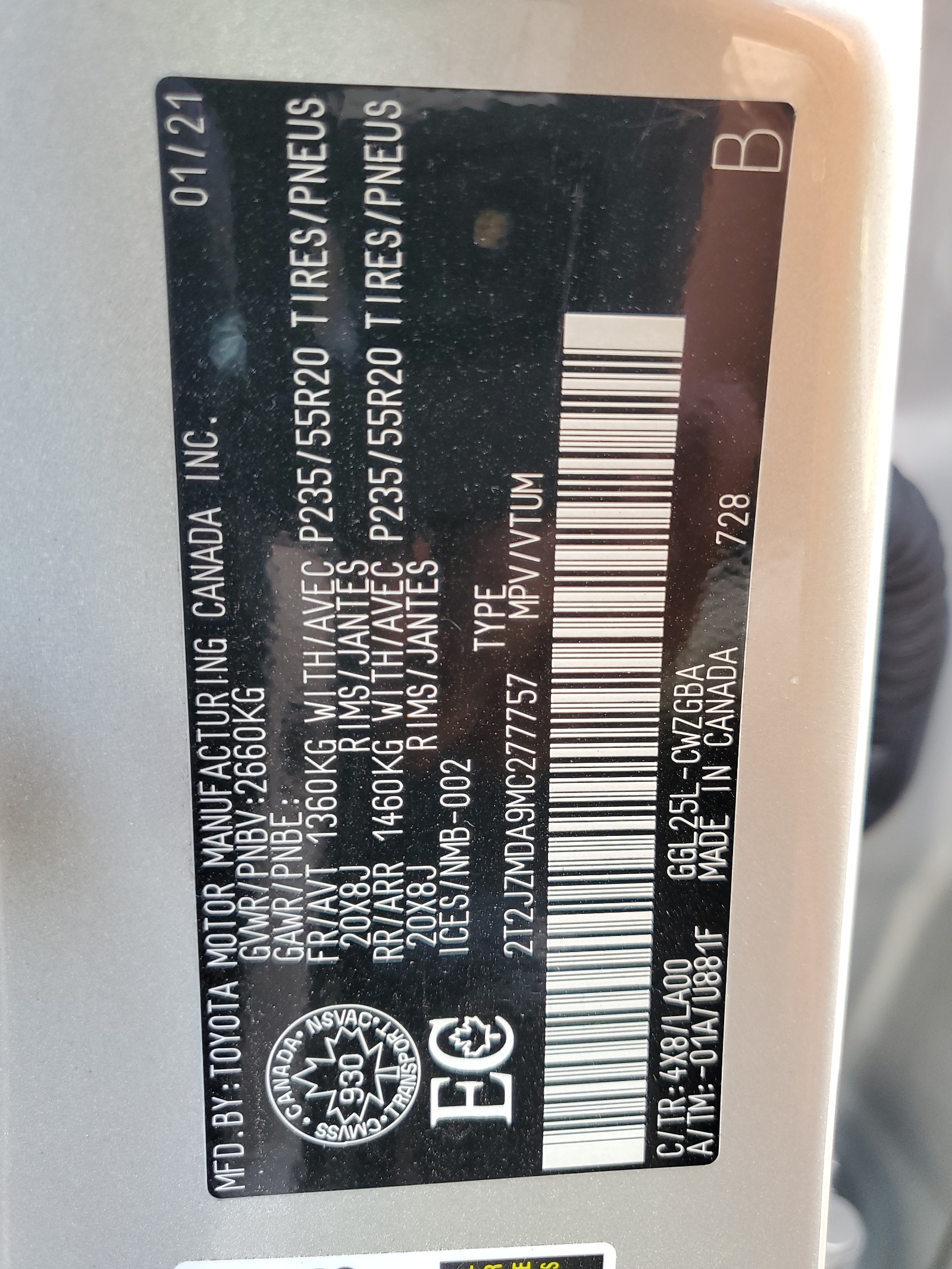 2T2JZMDA9MC277757 2021 Lexus Rx 350