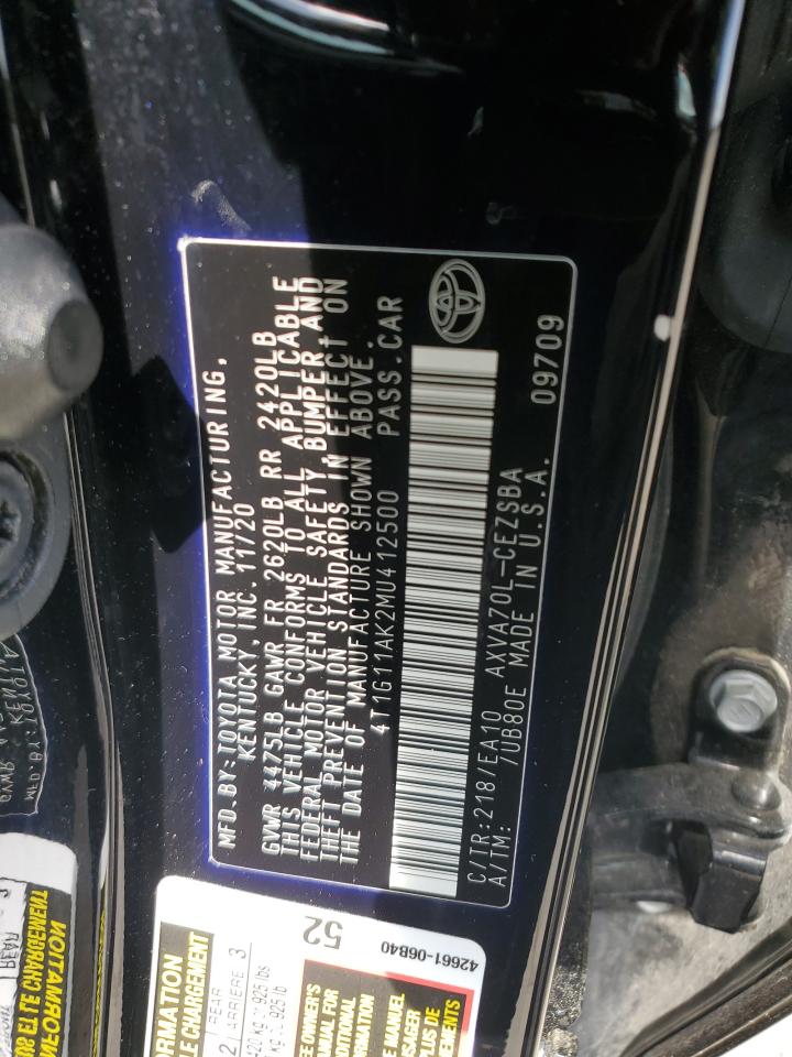 VIN 4T1G11AK2MU412500 2021 TOYOTA CAMRY no.12