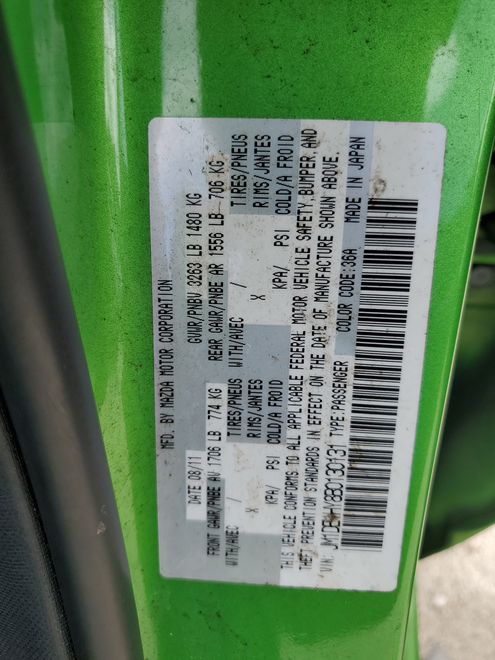 JM1DE1HY8B0130131 2011 Mazda Mazda2