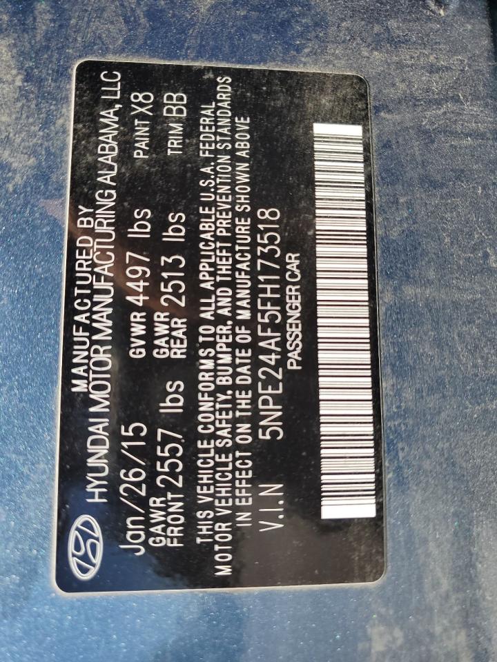 2015 Hyundai Sonata Se VIN: 5NPE24AF5FH173518 Lot: 63733394
