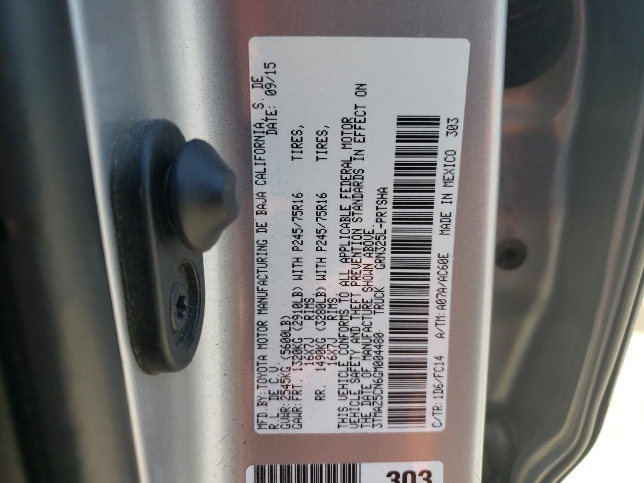 2016 Toyota Tacoma Double Cab VIN: 3TMAZ5CN6GM004480 Lot: 63672824