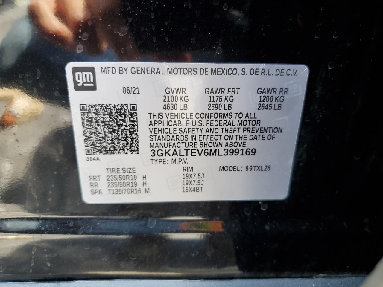 2021 GMC Terrain Sle VIN: 3GKALTEV6ML399169 Lot: 62697304