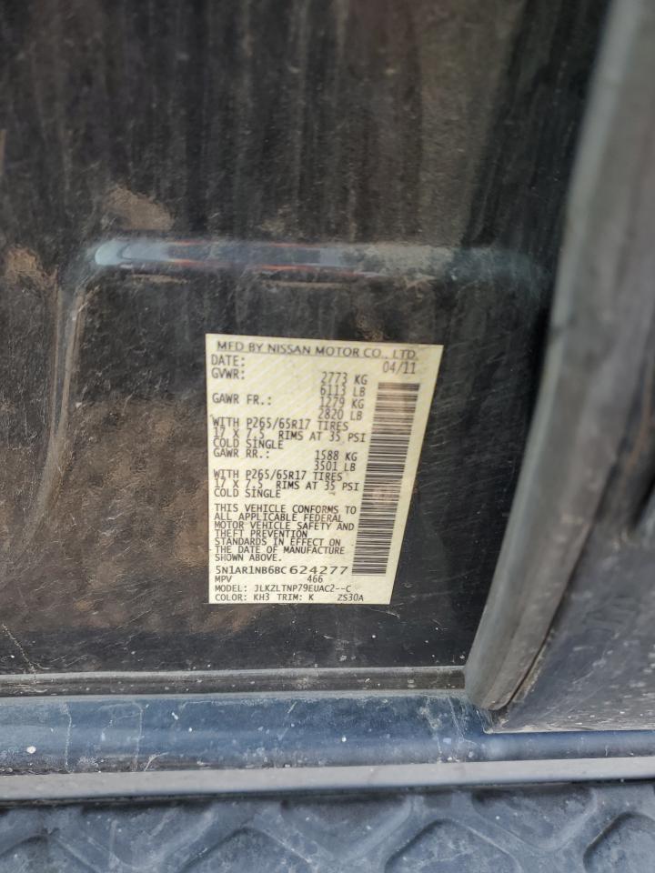 2011 Nissan Pathfinder S VIN: 5N1AR1NB6BC624277 Lot: 64247524