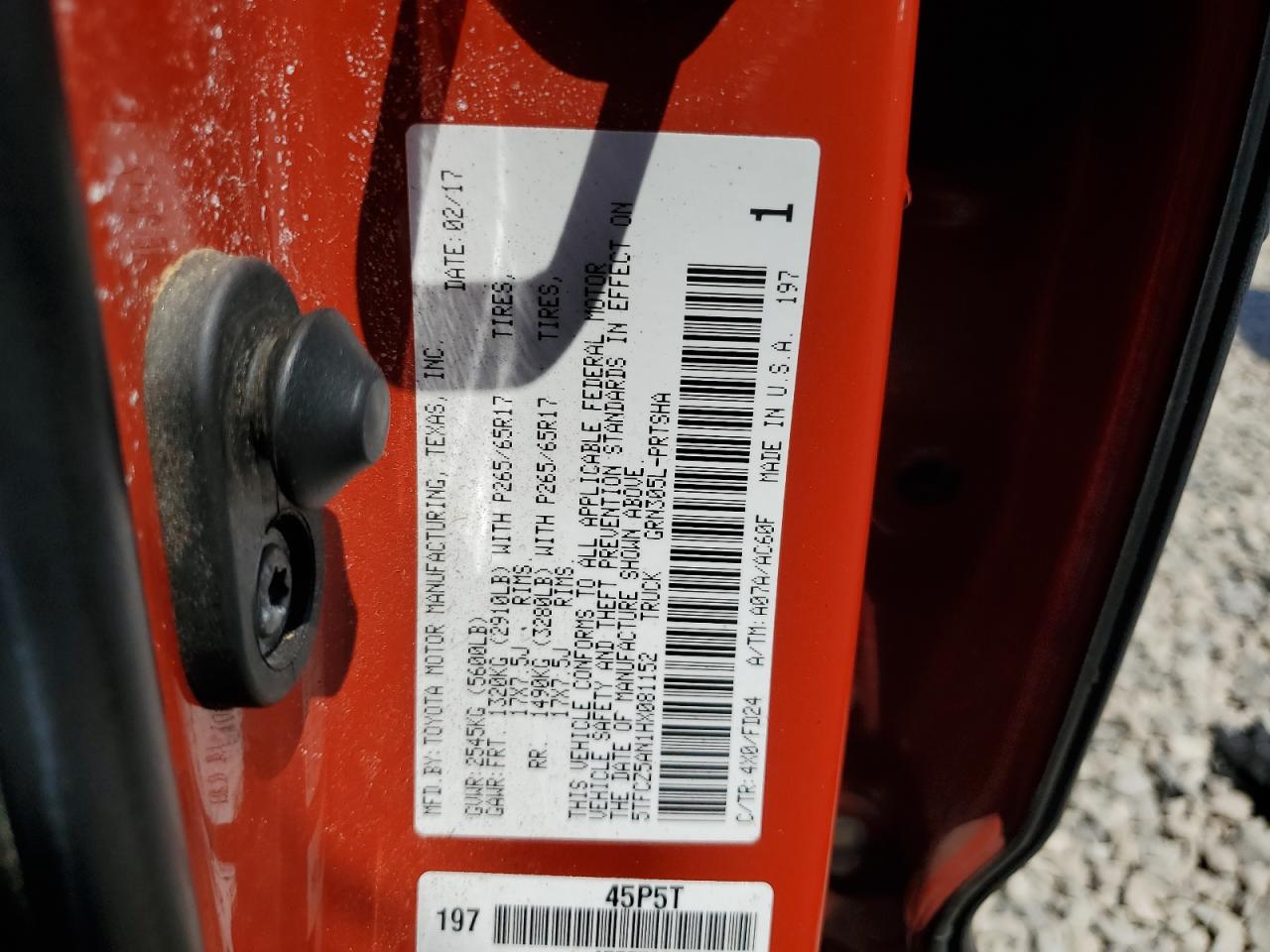 2017 Toyota Tacoma Double Cab VIN: 5TFCZ5AN1HX081152 Lot: 63550764