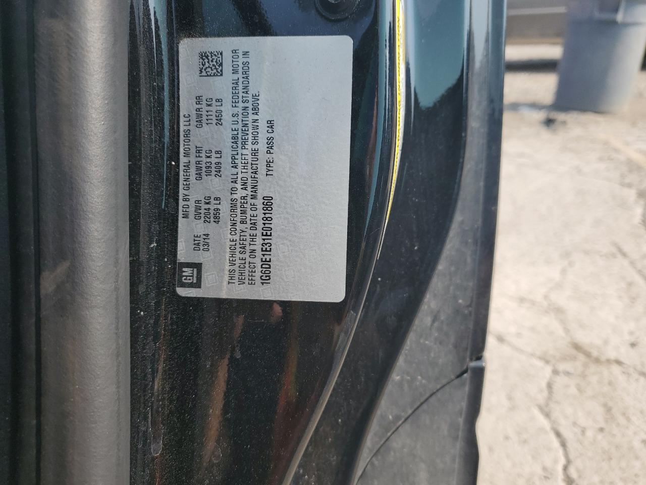 2014 Cadillac Cts VIN: 1G6DE1E31E0181860 Lot: 64699534