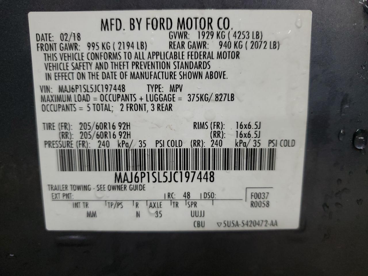 2018 Ford Ecosport S VIN: MAJ6P1SL5JC197448 Lot: 62999854