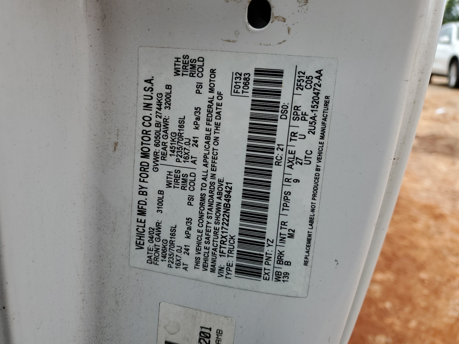 1FTRX17222NB49421 2002 Ford F150