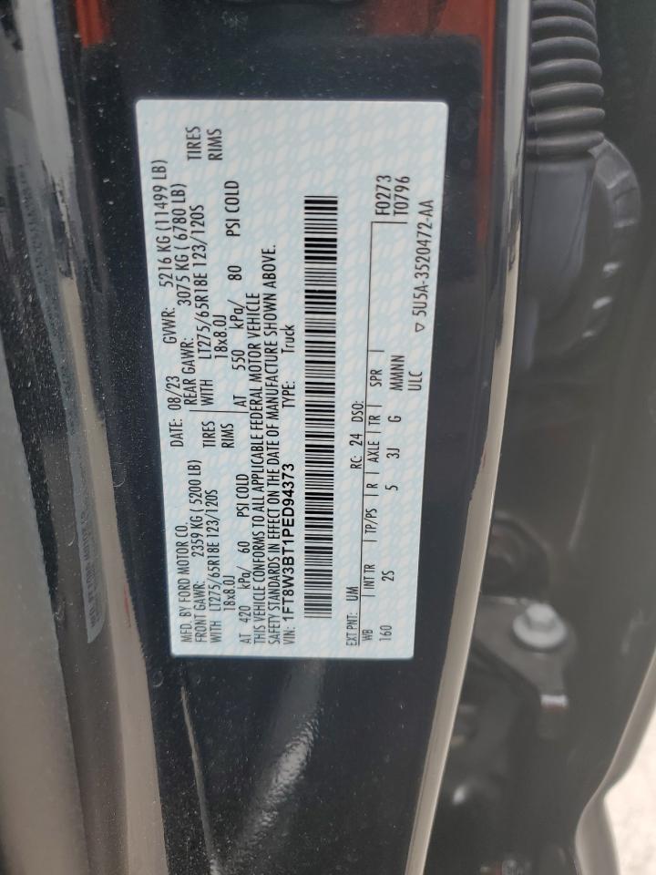 2023 Ford F350 Super Duty VIN: 1FT8W3BT1PED94373 Lot: 62696834