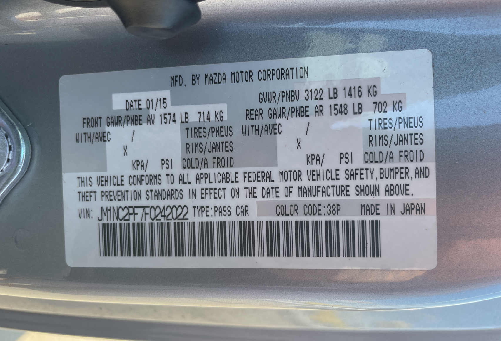 JM1NC2PF7F0242022 2015 Mazda Mx-5 Miata Grand Touring