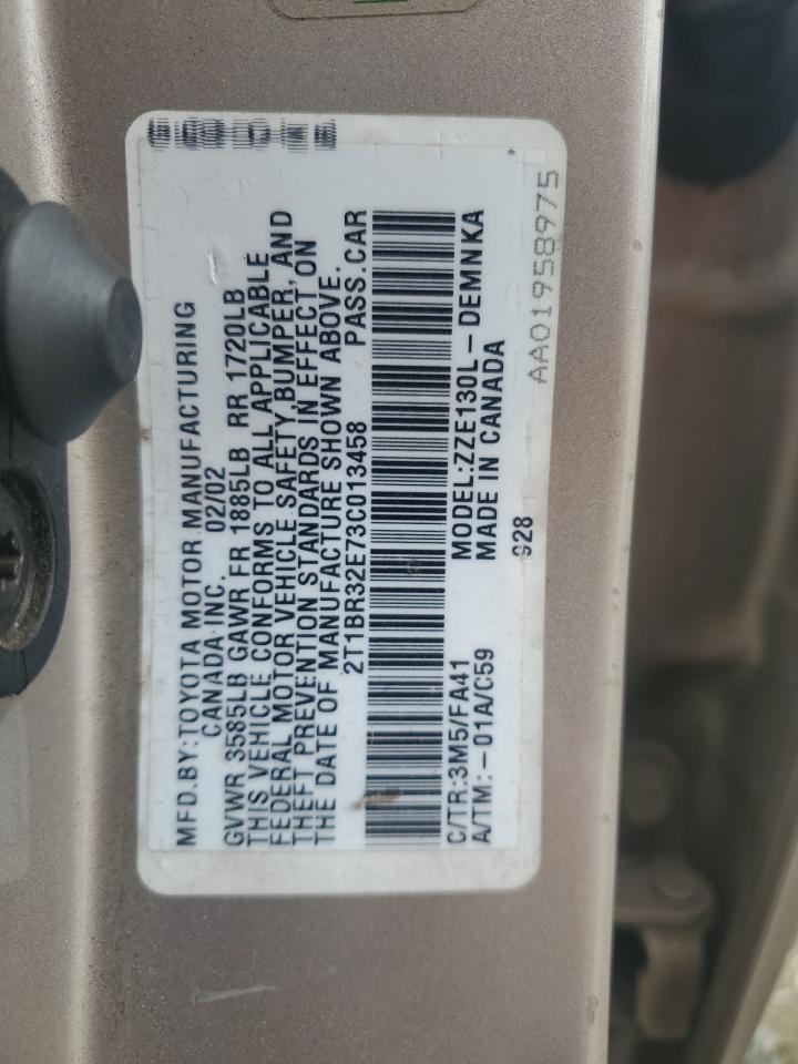 2003 Toyota Corolla Ce VIN: 2T1BR32E73C013458 Lot: 64060894