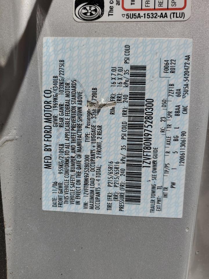 2007 Ford Mustang VIN: 1ZVFT80N975280300 Lot: 63806814