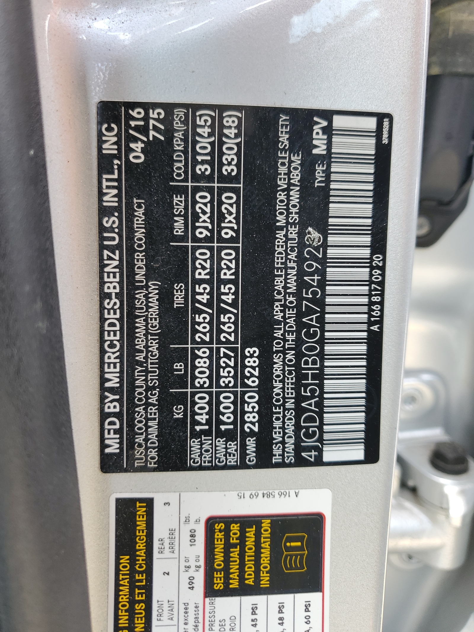 4JGDA5HB0GA754923 2016 Mercedes-Benz Gle 350 4Matic