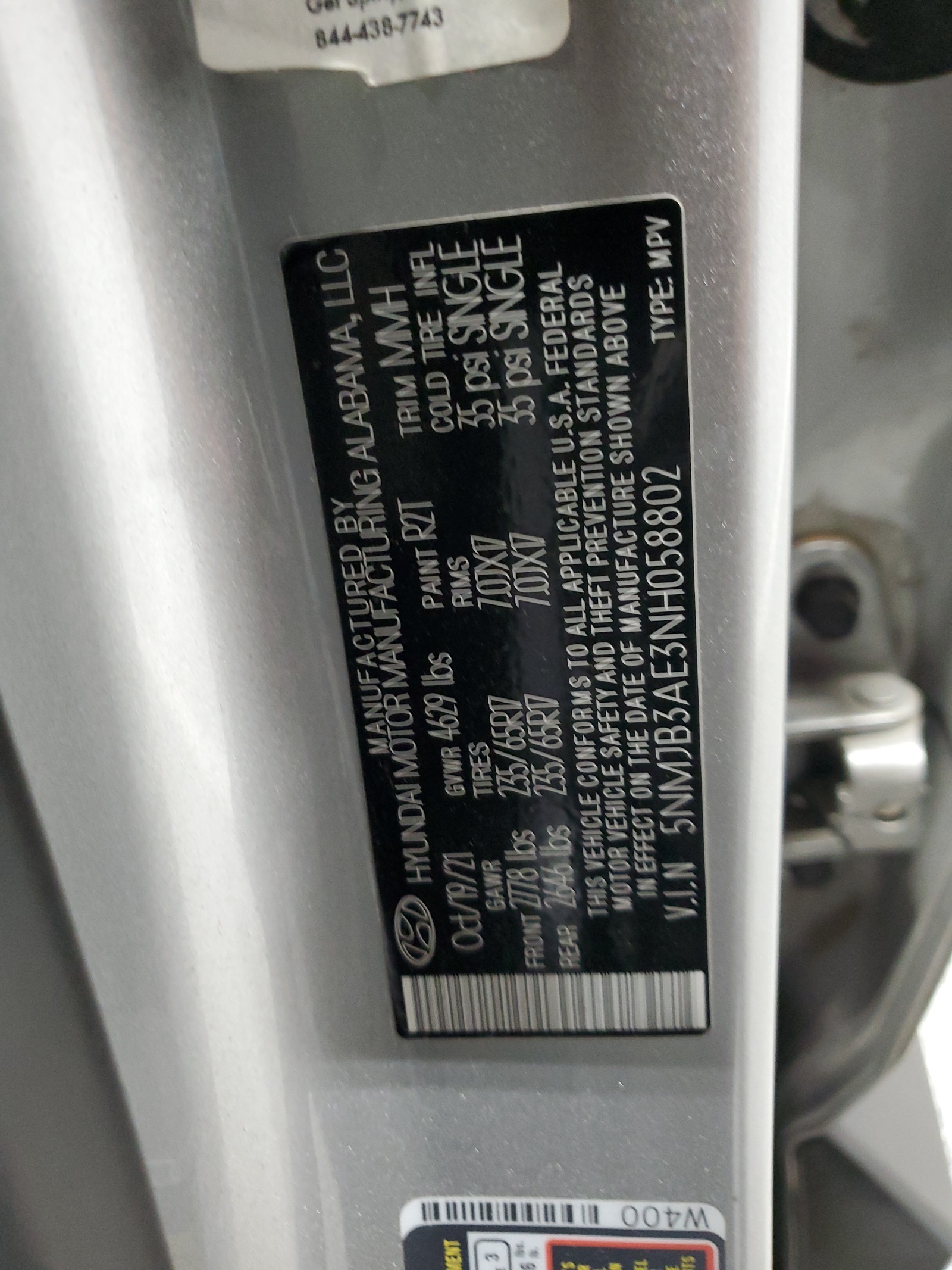 5NMJB3AE3NH058802 2022 Hyundai Tucson Sel