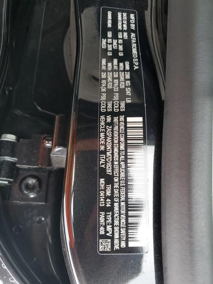 2021 Alfa Romeo Stelvio Ti VIN: ZASPAKBN7M7D16287 Lot: 65464214