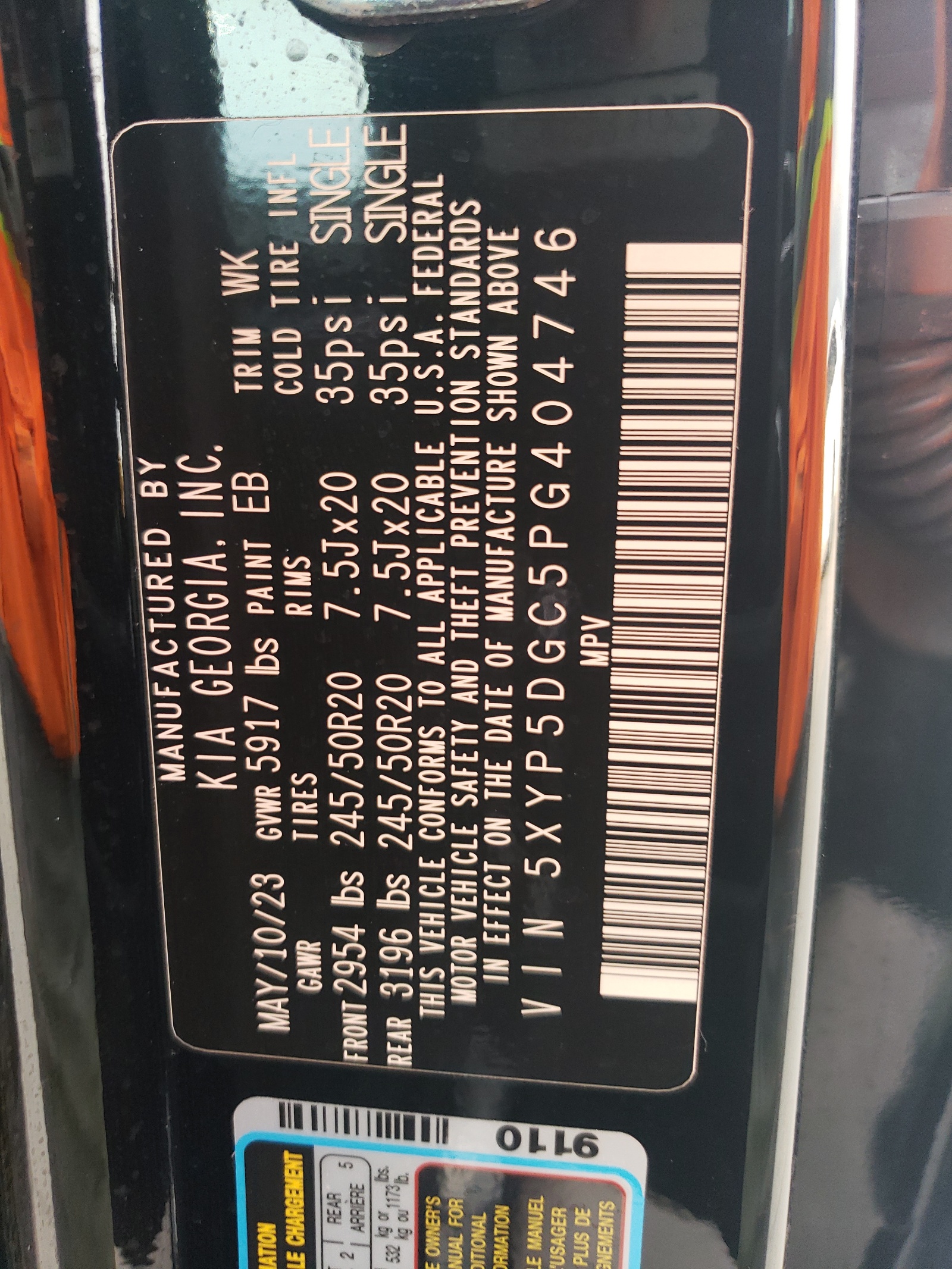 5XYP5DGC5PG404746 2023 Kia Telluride Sx